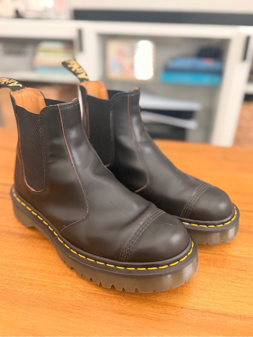 Dr. Martens Black Chelsea Made in England Boots with Toe-cap (2967)